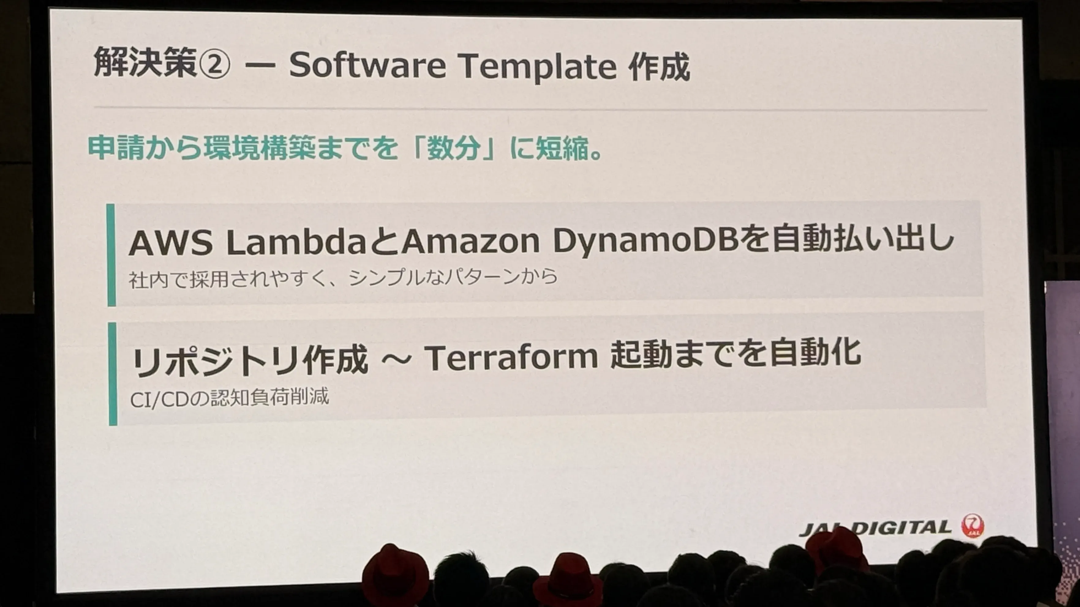 Slide 3: From 165 days to 30 minutes: the "developer-only runway" JAL Digital laid down — a practical account of Platform Engineering that reduces cognitive load to zero