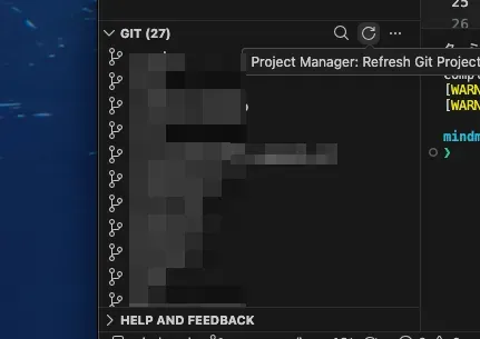 Project Manager's git refresh operation